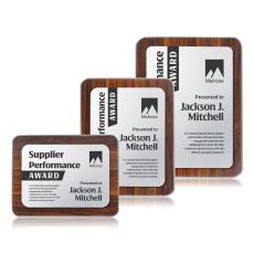 Reston Plaque - Walnut Finish/Silver - Plaque Awards