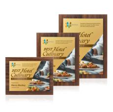 Millsboro Full Color Plaque - Walnut Finish/Gold - Plaque Awards