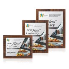 Millsboro Full Color Plaque - Walnut Finish/Silver - Awards and Trophies