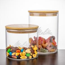 Aniston Jar w/Bamboo Lid - Deep Etch - Barrels & Jars