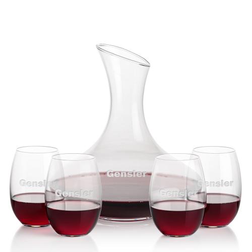 Corporate Gifts - Barware - Carafes - Innisfil Carafe & Carlita Stemless Wine