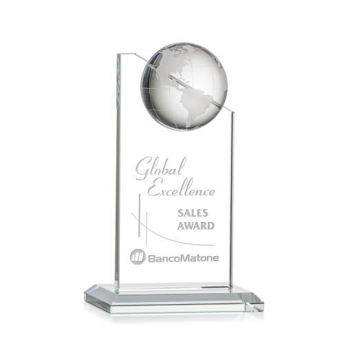 Awards and Trophies - Crystal Awards - Arden Optical Globe Crystal Award