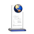 Arden Globe Blue/Gold Peaks Crystal Award