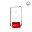 Veronese Red Rectangle Crystal Award