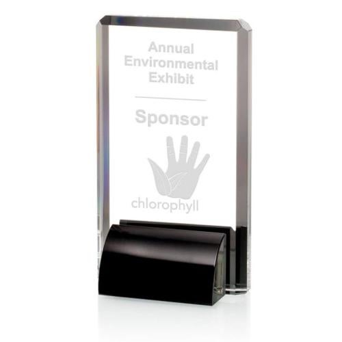 Awards and Trophies - Crystal Awards - Veronese Black Rectangle Crystal Award