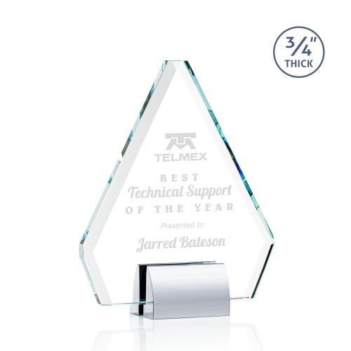 Awards and Trophies - Crystal Awards - Roxborough Chrome Diamond Metal Award