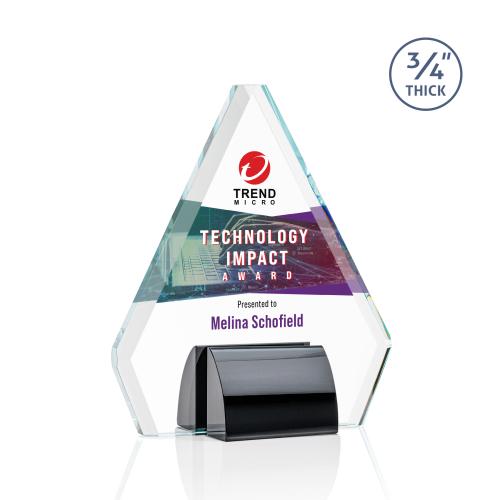 Awards and Trophies - Crystal Awards - Roxborough Full Color Black Diamond Crystal Award