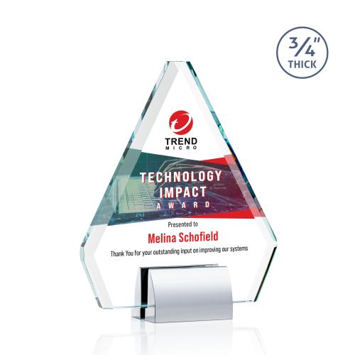 Awards and Trophies - Crystal Awards - Roxborough Full Color Chrome Diamond Crystal Award