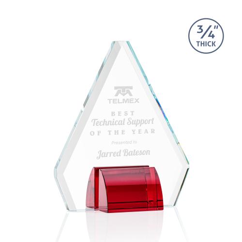 Awards and Trophies - Crystal Awards - Roxborough Red Diamond Crystal Award