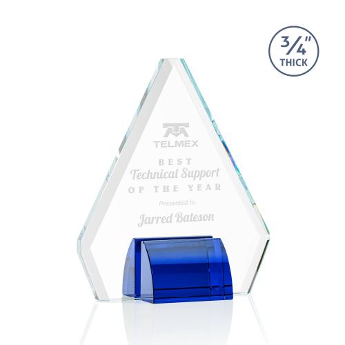 Awards and Trophies - Crystal Awards - Roxborough Blue Diamond Crystal Award