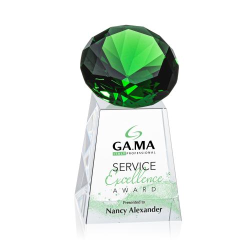 Awards and Trophies - Crystal Awards - Celestina Full Color Emerald Crystal Award