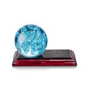 Addison Globe on Rosewood Base Glass Award