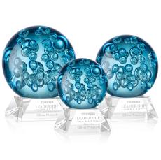 Addison Clear on Sheffield Base Globe Glass Award - Art Glass Awards