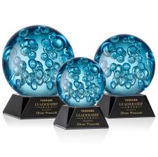 Addison Black on Sheffield Base Globe Glass Award - Art Glass Awards