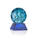 Addison Blue on Sheffield Base Globe Glass Award