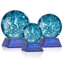 Addison Blue on Sheffield Base Globe Glass Award