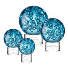 Addison Clear on Marvel Base Globe Glass Award - Art Glass Awards