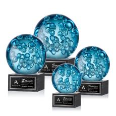 Addison Globe on Square Marble Base Glass Award - Art Glass Awards