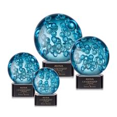 Addison Black on Paragon Base Globe Glass Award - Art Glass Awards