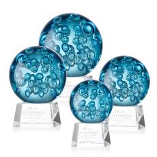 Addison Clear on Robson Base Globe Glass Award - Art Glass Awards