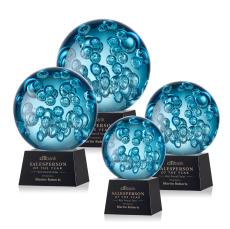 Addison Black on Robson Base Globe Glass Award - Art Glass Awards