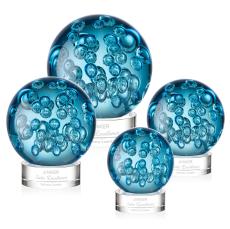 Addison Clear on Stanrich Base Globe Glass Award - Art Glass Awards