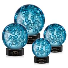 Addison Black on Stanrich Base Globe Glass Award - Art Glass Awards