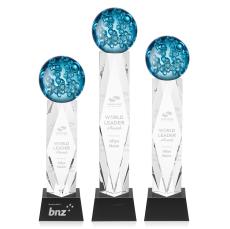 Addison Black on Toscana Base Globe Glass Award - Art Glass Awards