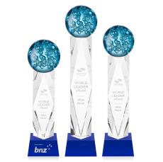 Addison Blue on Toscana Base Globe Glass Award - Art Glass Awards