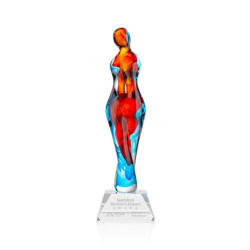 Awards and Trophies - Crystal Awards - Glass Awards - Venus Clear on Sheffield Base Glass Award