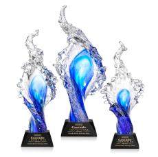 Breaker Black on Sheffield Base Unique Glass Award - Crystal Awards