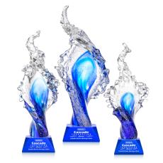 Breaker Blue on Sheffield Base Unique Glass Award - Crystal Awards