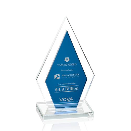 Awards and Trophies - Crystal Awards - Zarita Blue Diamond Crystal Award
