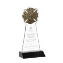 Fire Dept Black Unique Crystal Award