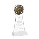 Fire Dept White Unique Crystal Award