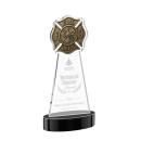 Fire Dept Black on Alberton Base Unique Crystal Award