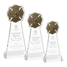 Fire Dept Clear on Hartford Base Unique Crystal Award - Awards and Trophies