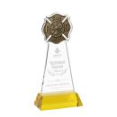 Fire Dept Gold on Hartford Base Unique Crystal Award