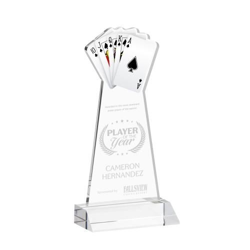Awards and Trophies - Crystal Awards - Poker Clear Unique Crystal Award