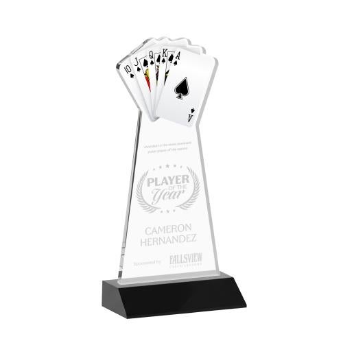 Awards and Trophies - Crystal Awards - Poker Black Unique Crystal Award