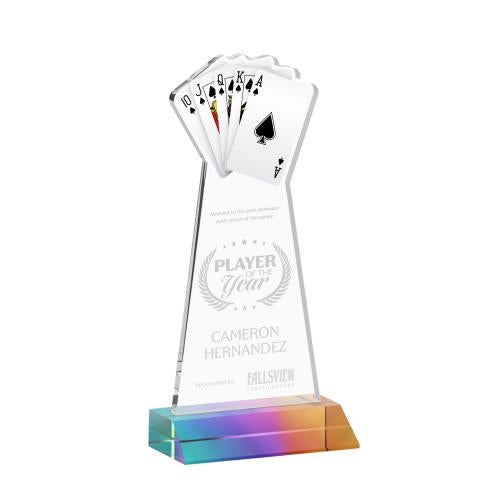 Awards and Trophies - Crystal Awards - Poker Prismatic Unique Crystal Award