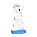 Poker Sky Blue Unique Crystal Award
