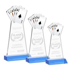 Poker Sky Blue Unique Crystal Award - Awards and Trophies