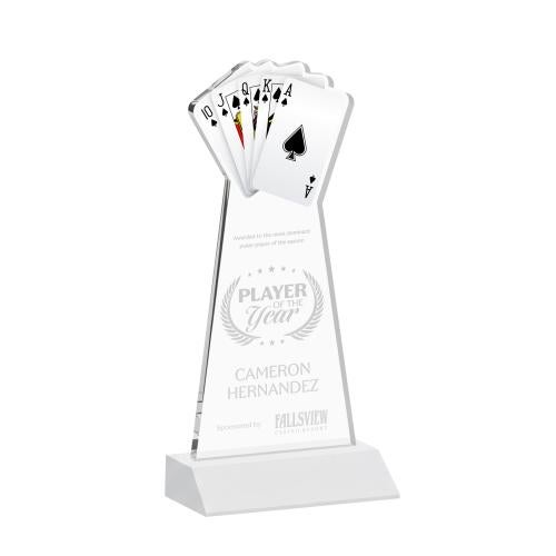 Awards and Trophies - Crystal Awards - Poker White Unique Crystal Award