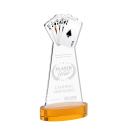 Poker Amber on Alberton Base Unique Crystal Award