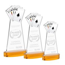 Poker Amber on Alberton Base Unique Crystal Award - Awards and Trophies