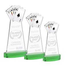 Poker Green on Alberton Base Unique Crystal Award - Awards and Trophies
