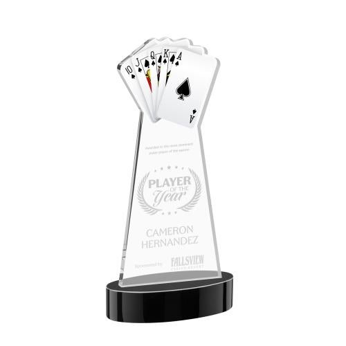 Awards and Trophies - Crystal Awards - Poker Black on Alberton Base Unique Crystal Award