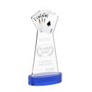 Poker Blue on Alberton Base Unique Crystal Award