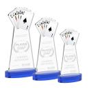 Poker Blue on Alberton Base Unique Crystal Award